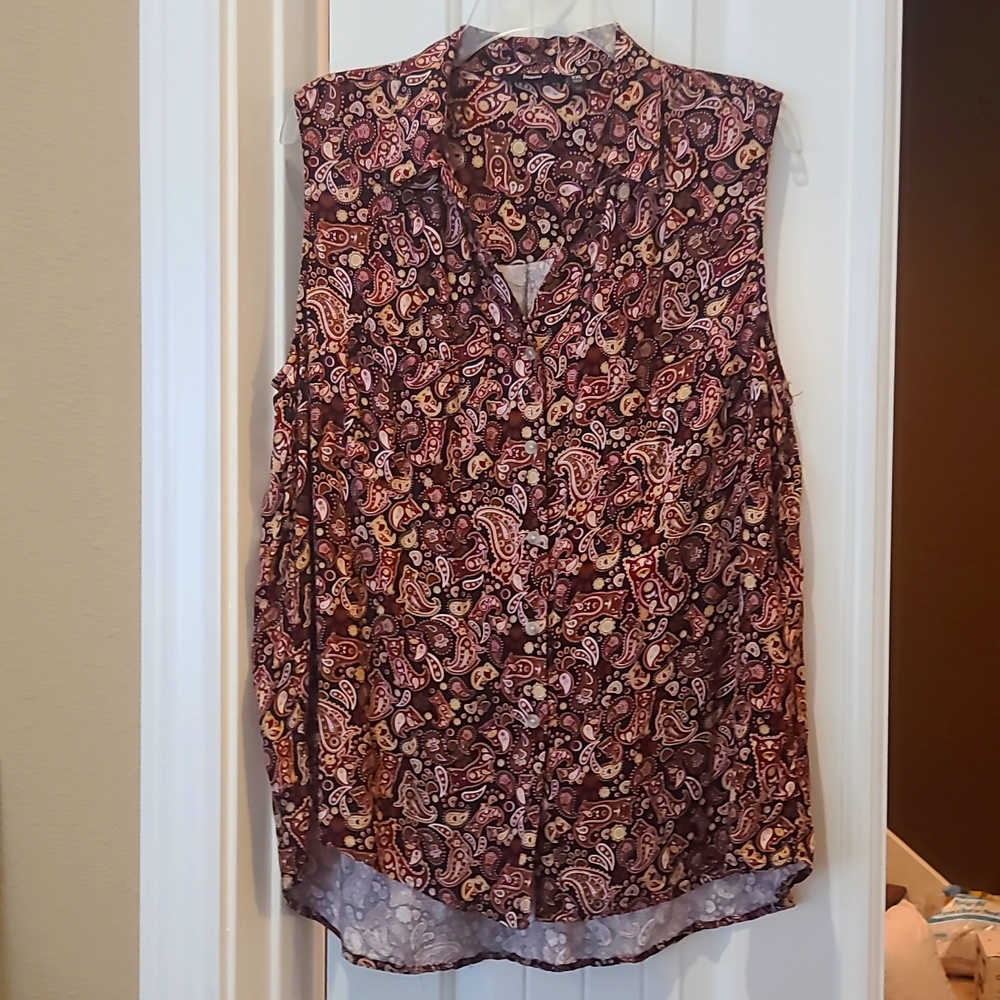 Betabrand Dog Paisley Shirt - XXL